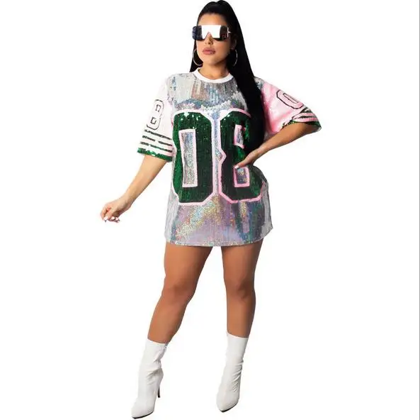 Греческая модная сексуальная женская рубашка с принтом цифр 8, летняя Женская Блестящая футболка с блестками в стиле хип-хоп, футболка из Джерси AKA number 08