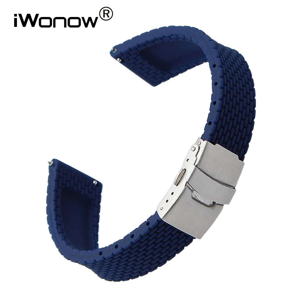 Quick Release Silicone Rubber Watch Band for Breitling Cartier IWC