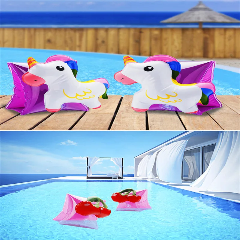 Baby Kids Arm Circle Unicorn Flamingo Pineapple Arm Band Float Children Safe Swimming Ring Pool Accessory Toys Air Mattress boia