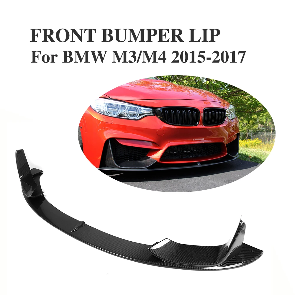 Углеродное волокно/FRP черный Передний бампер спойлер фартук для BMW M3 M4 F82 2015 2017
