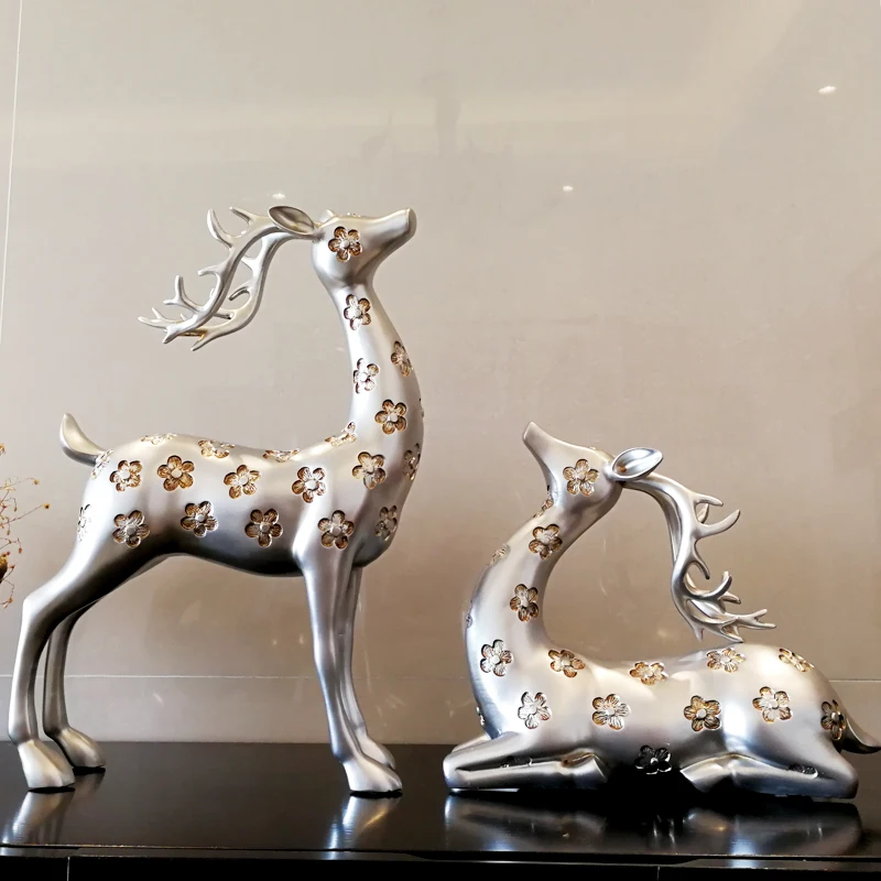

European style retro decorative accessories Home Furnishing, large deer living room TV cabinet entrance wedding gift