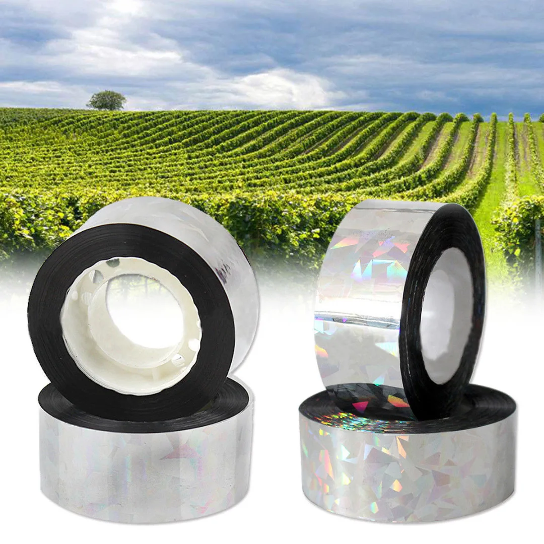 Bird Scare Tape Holographic Repellent Design - Double Sided Reflective Scarecrow Ribbon Flash Bird Deterrent Tape