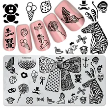 LCJ Japanischen Süßen Stil Nail art Bild Stanzen Platten Nail Stempel DIY Tipps Polnischen Vorlagen Schablone Maniküre Werkzeuge # YZW-N08(China)