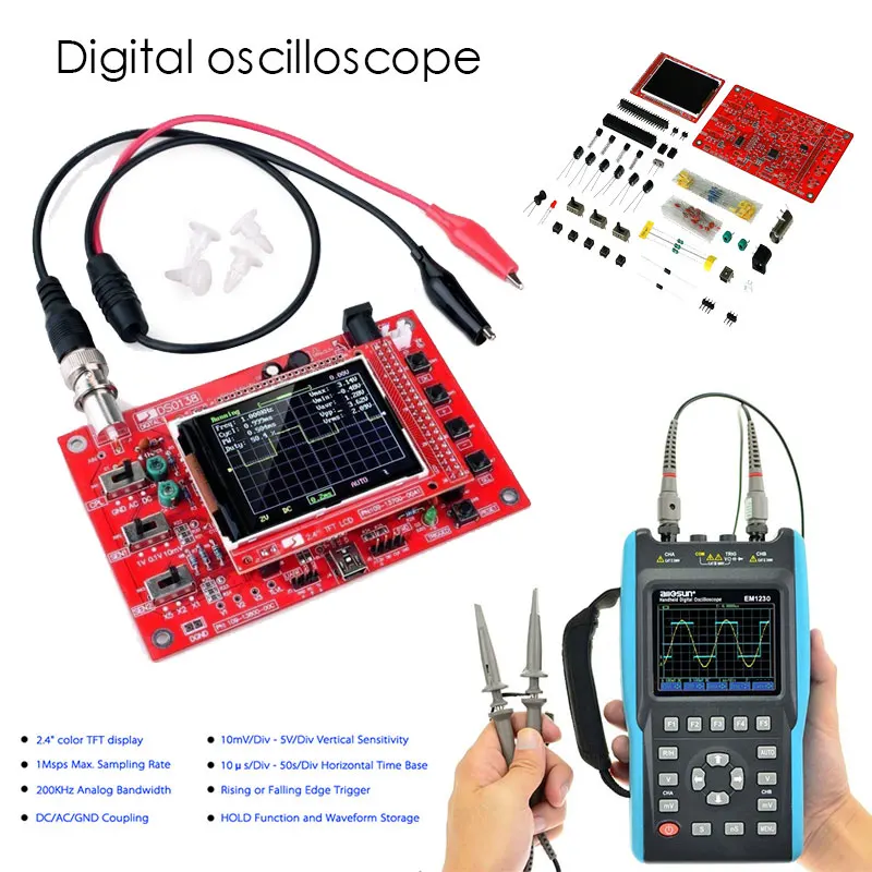 

DSO138 ABS Components Oscilloscope Kit Oscilloscope Housing Learning Kit Plastic Shell Durable Display
