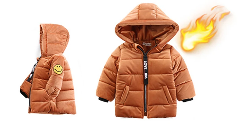 Winter warm gold velvet jacket for boys kids solid hooded down jacket for boys children coats outwear boy clothes (5)