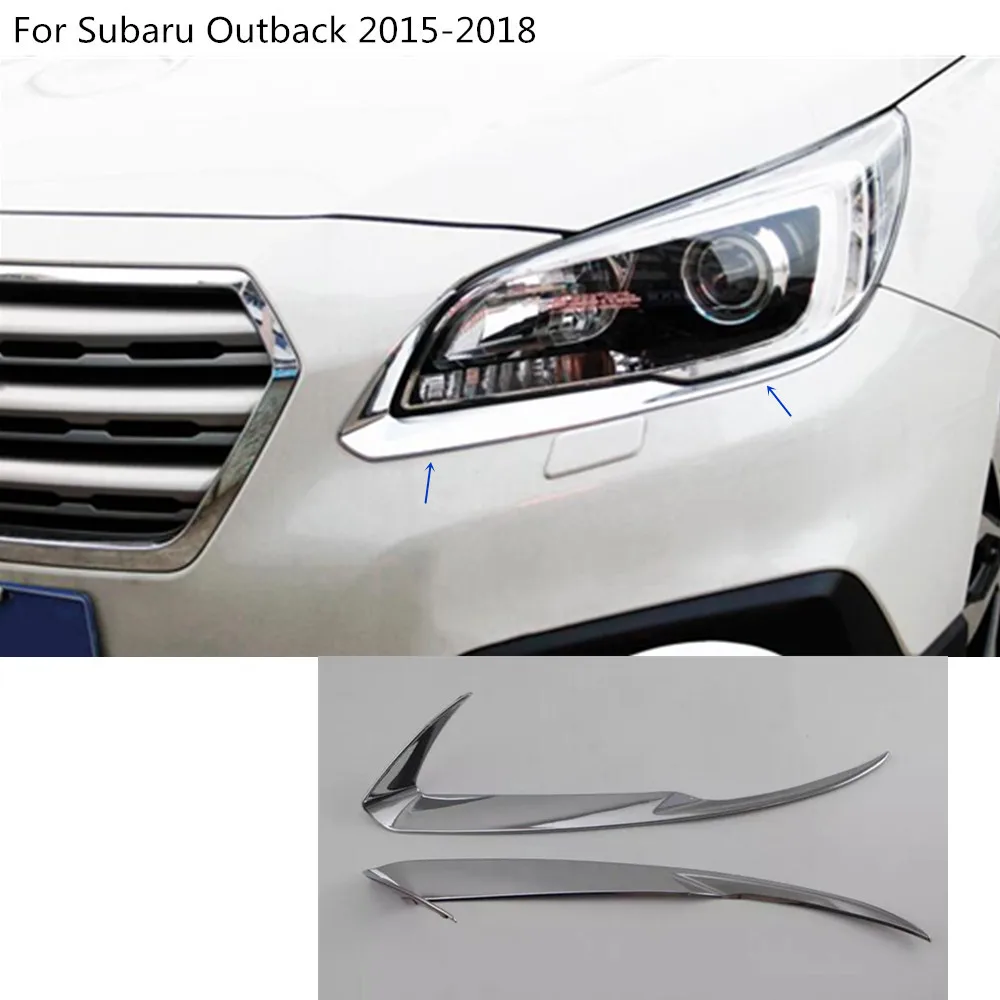 Car styling head front eyebrow trim light font b lamp b font frame stick ABS Chrome