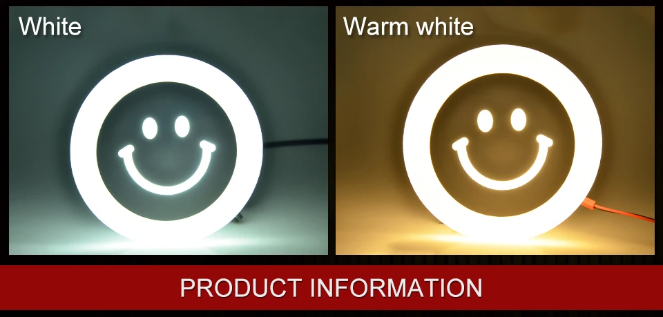 Creative LED Smile Face Wall Lamp Simple Kids Cartoon Bed Room Light Ultra-thin Acrylic Porch Aisle Lanterns Passage Luminaire (2)