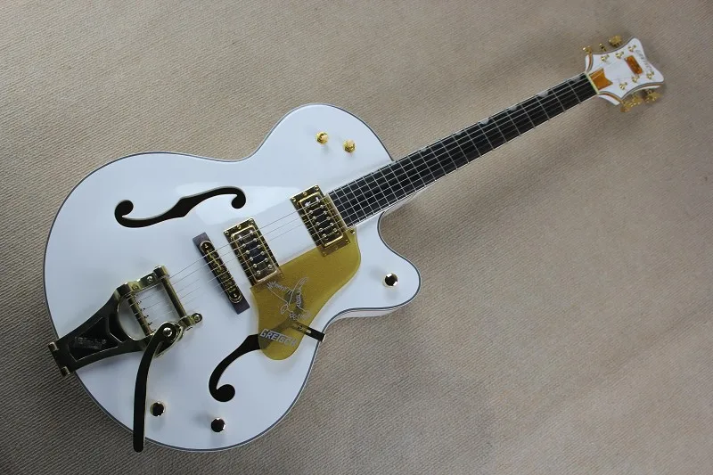 Factory Custom GRETSCH THE WHITE FALCON 6120 Semi Hollow Body Jazz Korean Tuners Electric Guitar With Bigsby Tremolo 14-11-11 Factory Custom GRETSCH THE WHITE FALCON 6120 Semi Hollow Body Jazz Korean Tuners Electric Guitar With Bigsby Tremolo 14-11-11