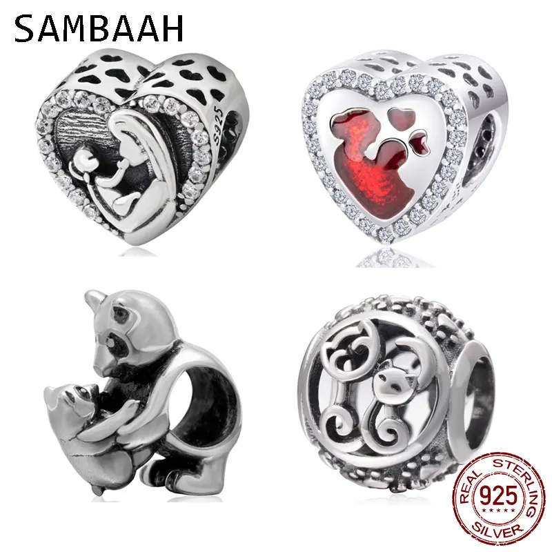 Sambaah очаровательное сердце для мамы и ребенка CZ 925 пробы серебро мама ребенок