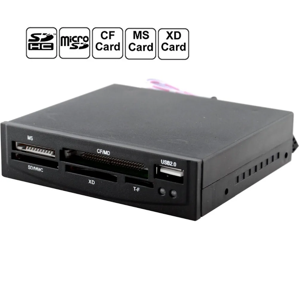 All In 1 USB 2.0 3.5" Floppy Bay Front Panel SDHC Micro SD MMC CF XD TF