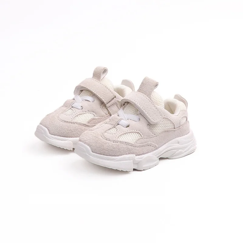 

2018 New Autumn 2 Years Kids Sports Shoes Mesh Children Sneakers Patchwork Leather Toddler Baby Boy Shoes Black Beige
