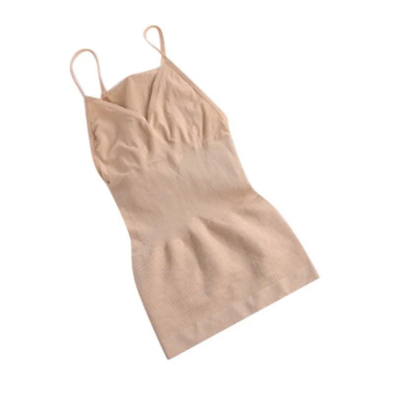 Women High Elastic Waist Shape Control Camisole Vest Corset Sexy V-Neck Sleeveless Crop Tops Solid Body Seamless Tank
