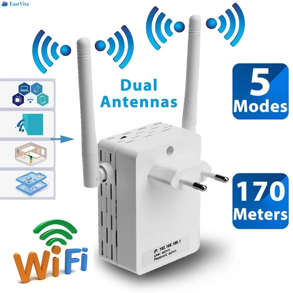 

EastVita 300Mbps Wireless Router Range Extender WiFi Repeater Signal Amplifier Booster Network Extender r29
