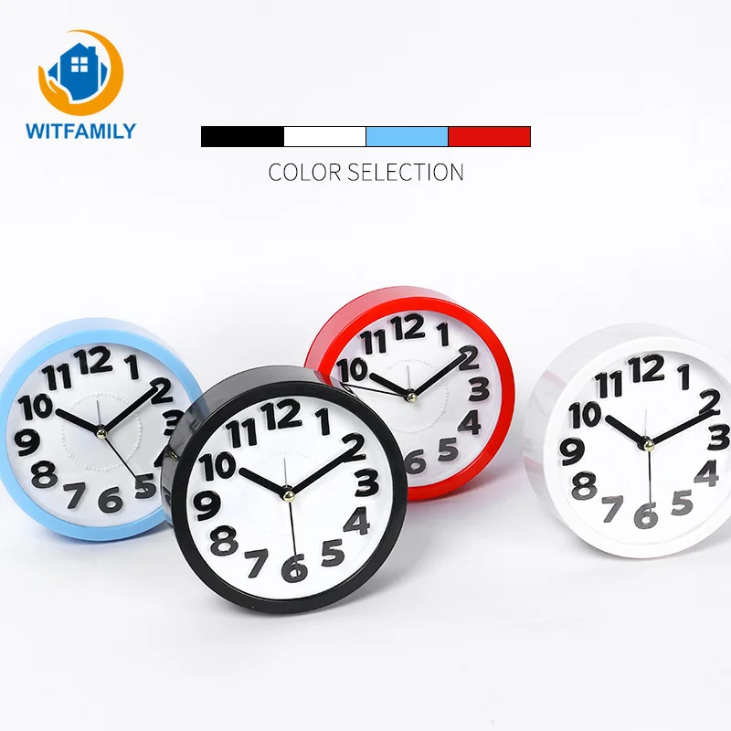 

Modern Silent Alarm Clock Electronic Digital Children's Alarm Clock with Sound Snooze Function Round Desktop Beside Quartz Clock