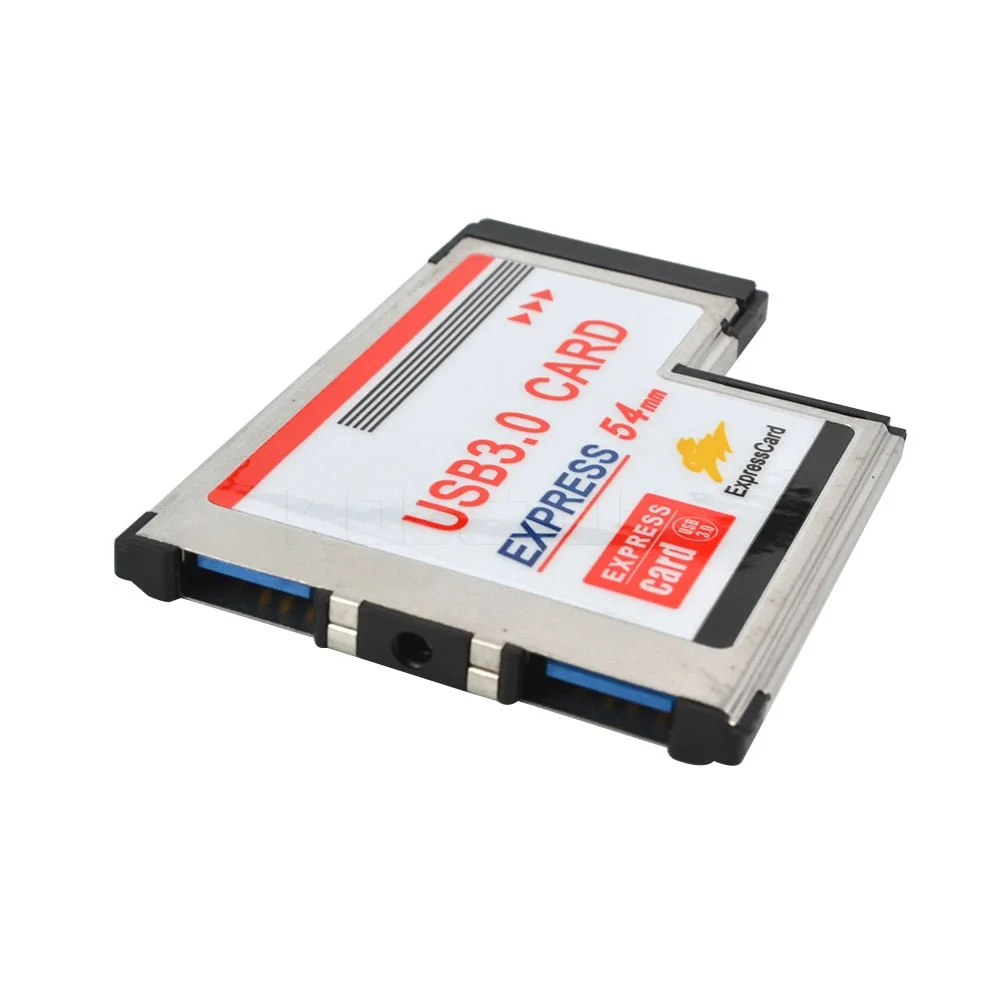 Kebidumei 2 порта USB 3,0 PCI Express Card Adapter 5 Гбит/с двойной PCI 54 мм слот ExpressCard PCMCIA конвертер для ноутбуков