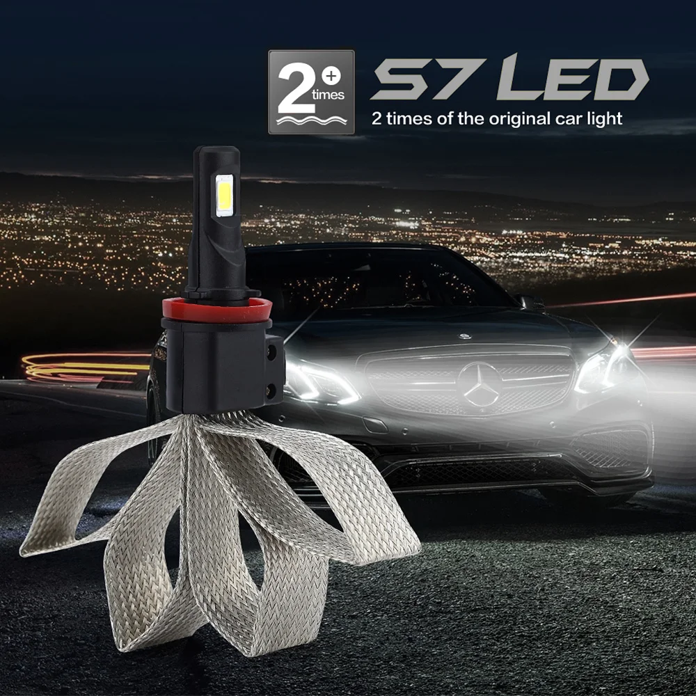 En Ligne 2 pièces H8 H9 H11 60 W 6400LM 6000 K ampoules blanches phare led Haut Bas Faisceau Tête Lampe pour les Voitures