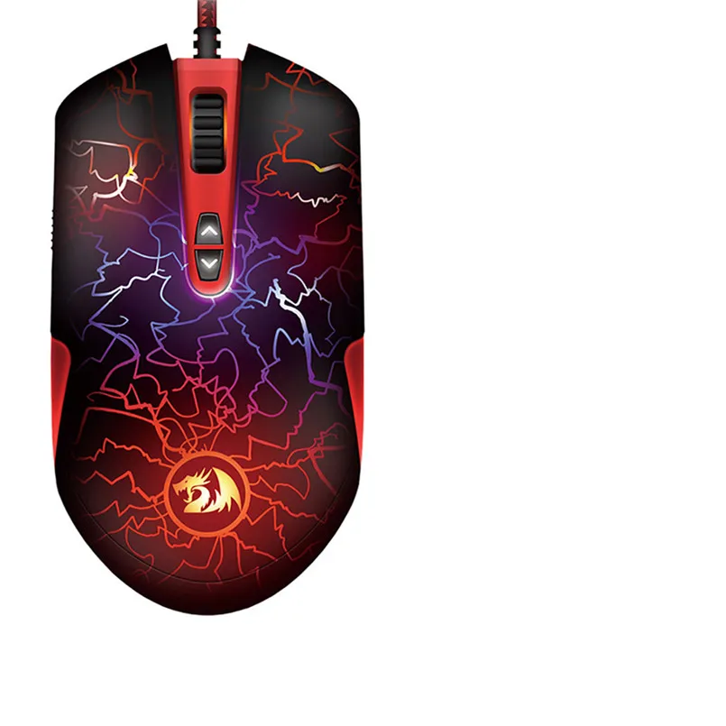 Wired Redragon M701 Lavawolf 6400DPI Optical Gaming Mouse 7 Programmable Buttons LED Professional Gaming Mouse 40AP1503