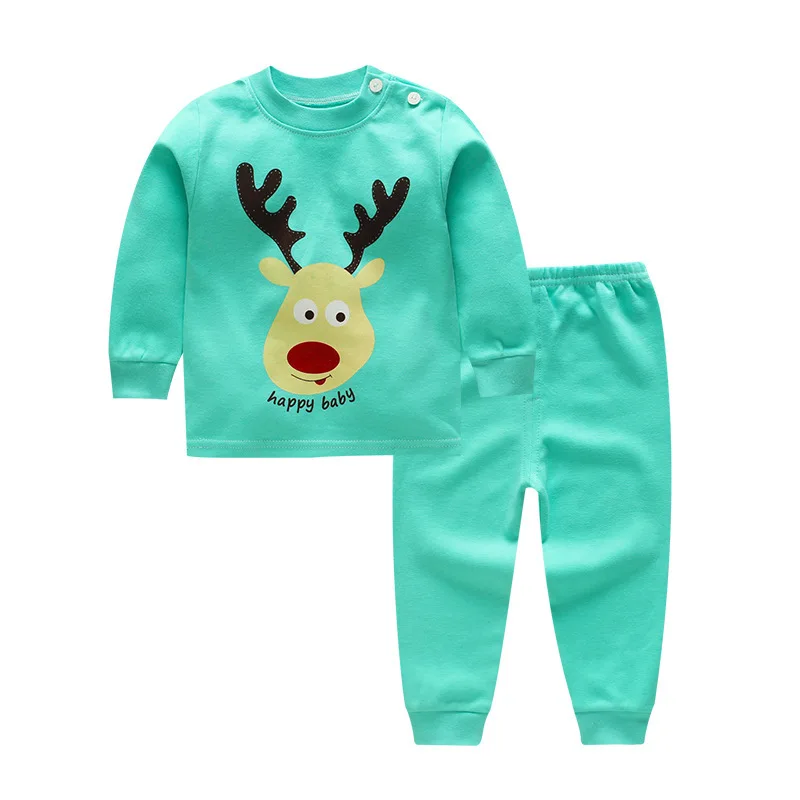 Хлопковая одежда для маленьких девочек; комплект зимней одежды для новорожденных; комплект из 2 предметов; Одежда для маленьких мальчиков с героями мультфильмов; комплекты детской одежды унисекс - Цвет: Небесно-голубой