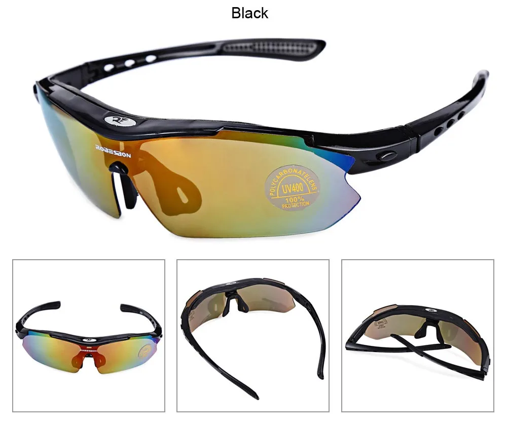 ROBESBON 0089 Men Cycling Eyewear Sunglass Outdoor UV400 Sports Glasses 5 Lenses