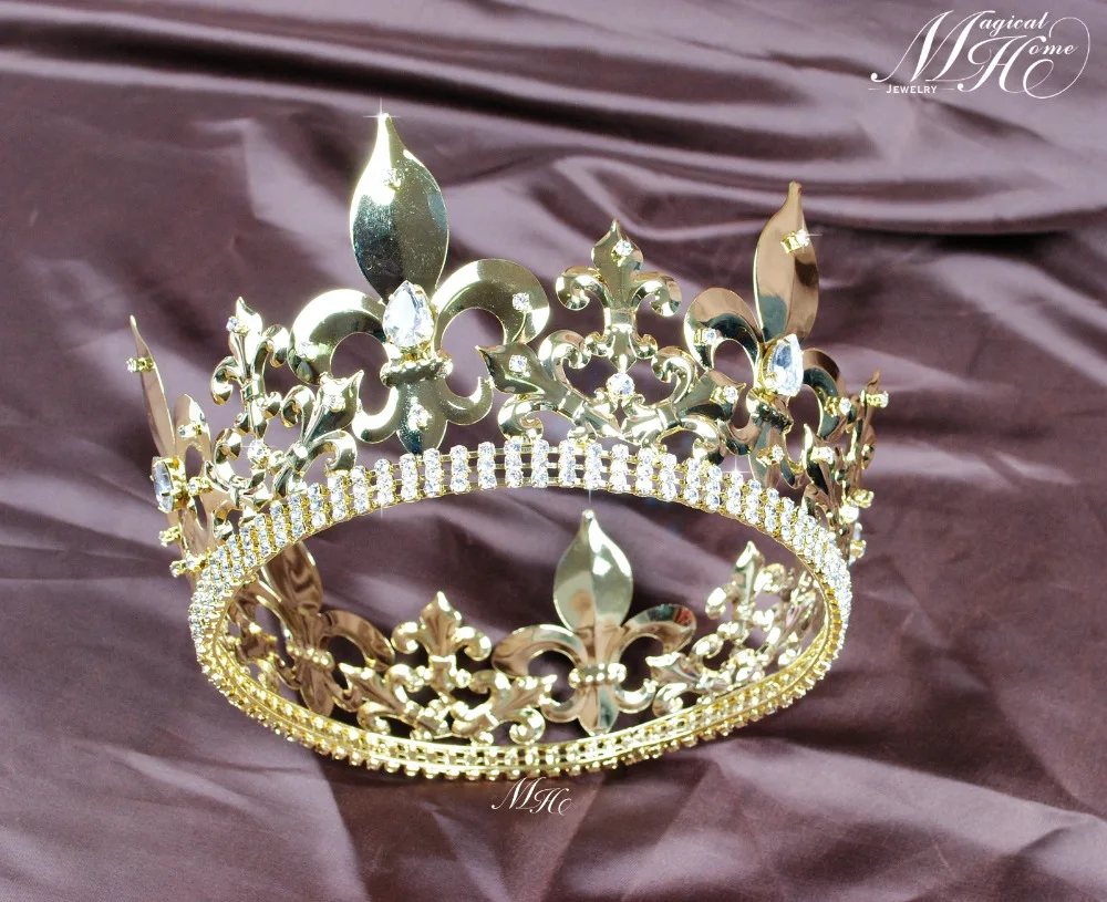 Короны King мужские тиары бриллиантовые полноразмерные костюмы для торжественных