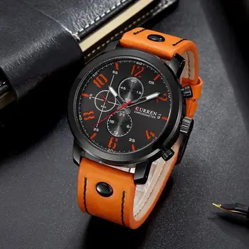 

Curren Brand Mens Watches Top Brand Luxury Quartz Watch Casual Military Sport Men Waterproof Leather Analog Relogio Masculino