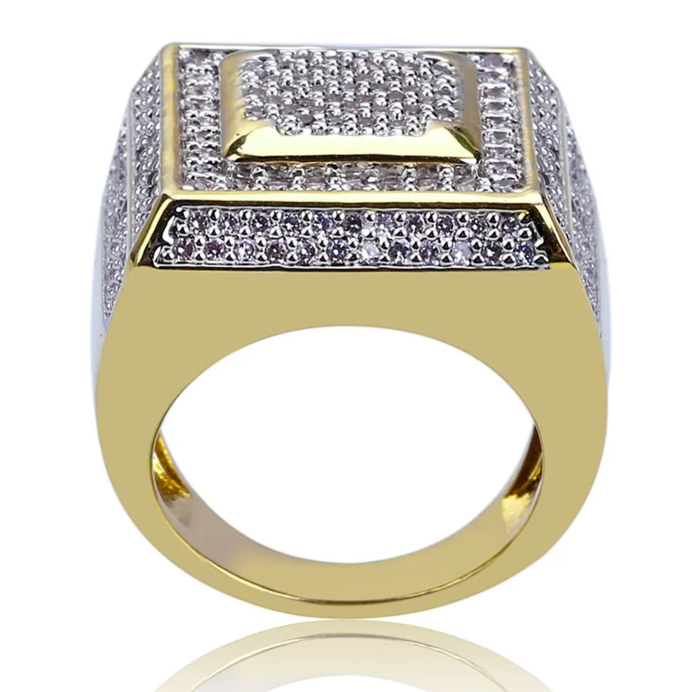 

Gorgeous Male Female Big Engagement Ring Luxury Yellow Gold Color Anniversary Ring Vintage Wedding Bands Rings For Men