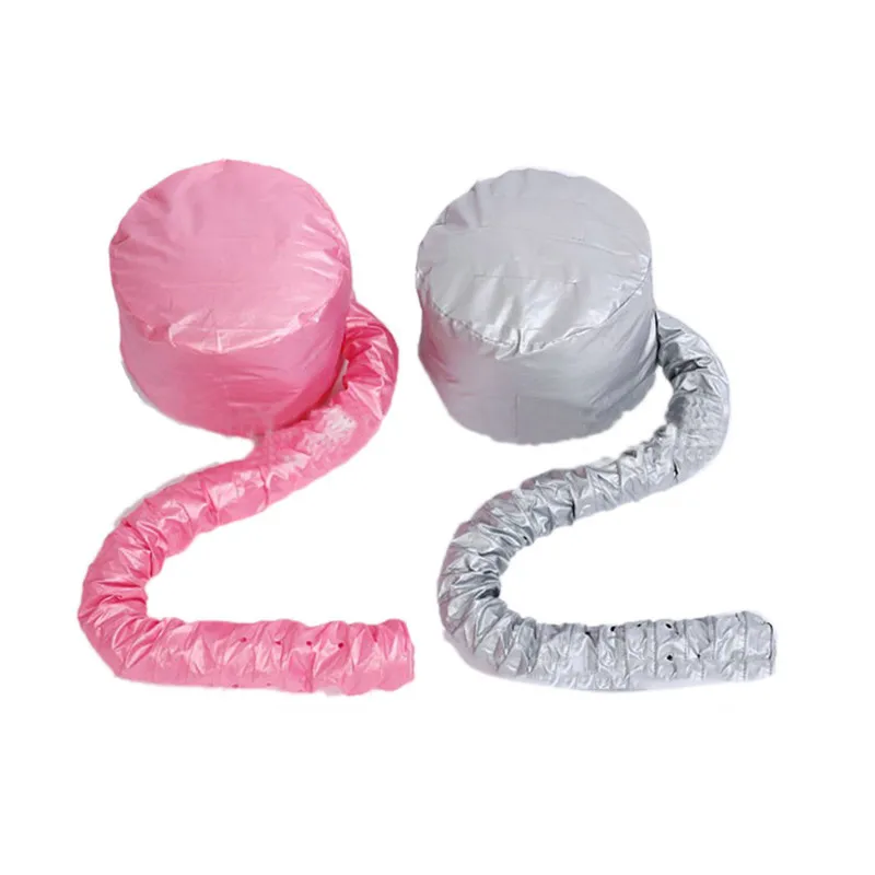 Sliver/Pink Portable Soft Hair Drying Cap Bonnet Hood Hat Womens Blow Dryer Home hairdressing Salon Supply Adjustable Accessory