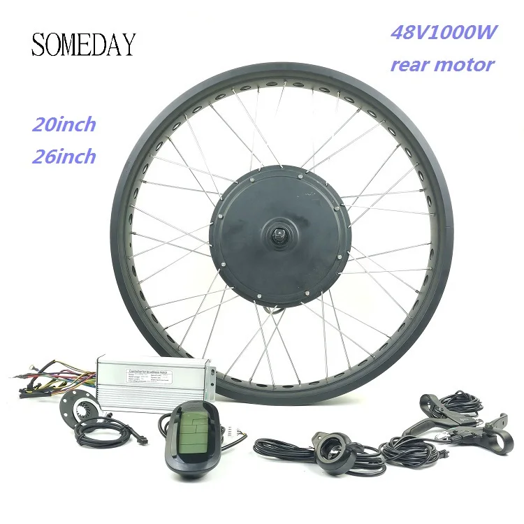

SOMEDAY 48V1000W BLDC Electric Bicycle conversion kit 20 26 inch snow bike rear rotate hub Motor with LCD6 Display