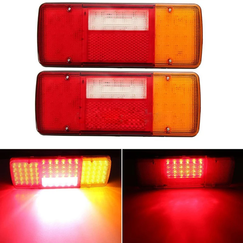 

1Pair 92LED Plastic Car Rear Tail lights Stop Turn Signal Light for 12V 24V Truck Van Trailer Reverse Lamp