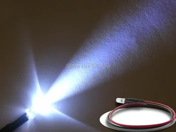 

200pcs 5mm Round Top White Prewired Led Pre-Wired resistors LED Light Lamp Bulb Cable DC12V