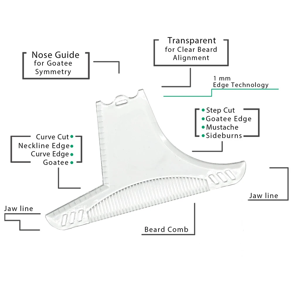 Расческа для бороды мульти-лайнер расческа для коррекции формы бороды формирующий гребешок Ножницы Набор Goatee усы уход инструмент расческа для коррекции формы бороды