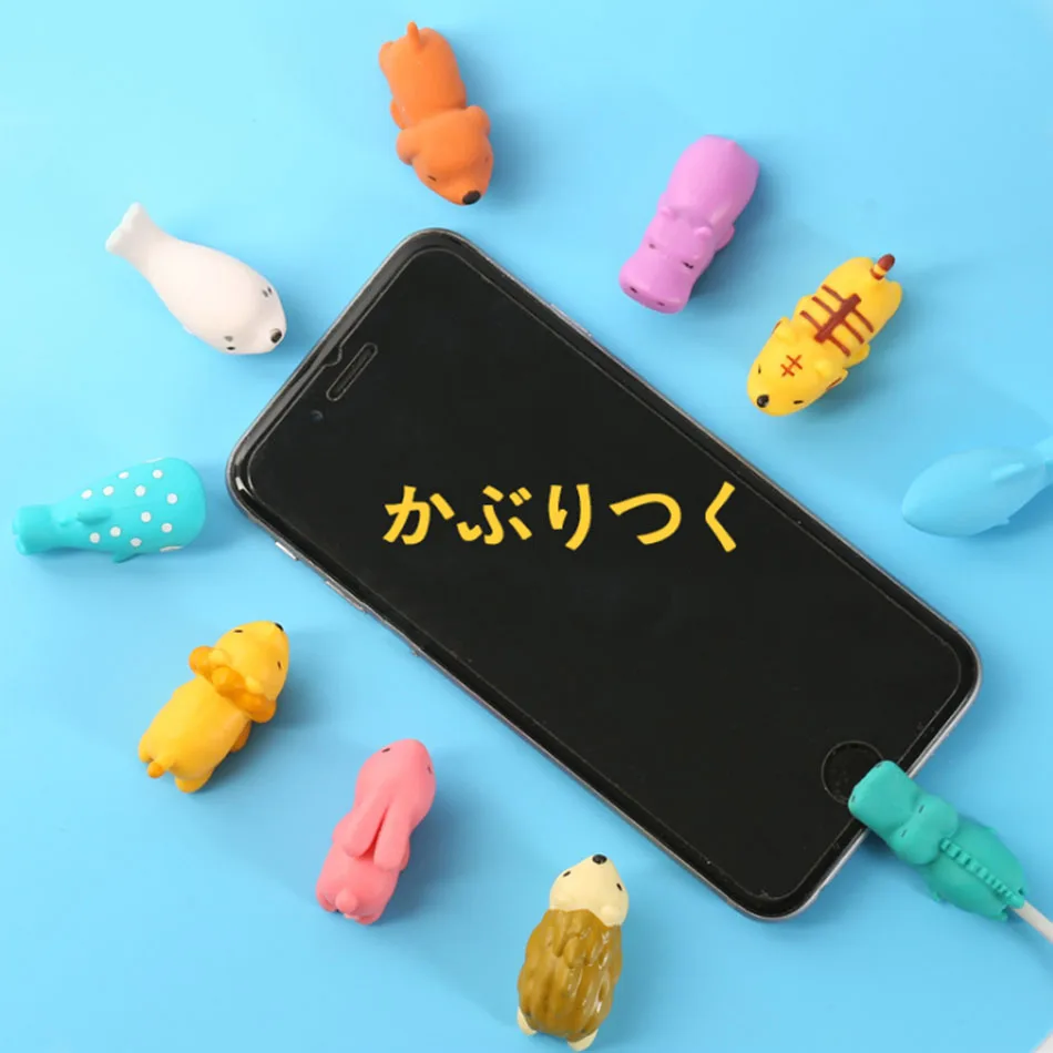50 unids/lote историета USB кабель cargador de datos протектор lnea carga para iphone 8 7 6 защитный USB|Шутки