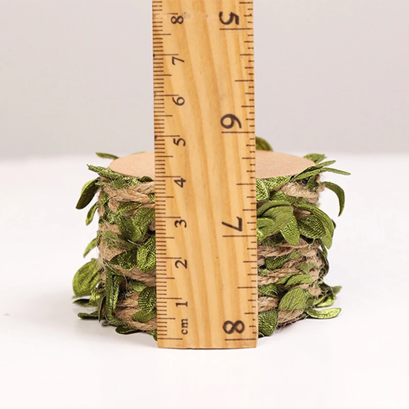 Упаковка букета веревка 5 мм 5 м моделирование зеленые листья ткачество пеньковая веревка DIY Свадебные украшения на день рождения ротанга подарок