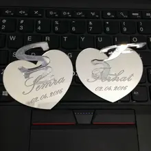 2 шт. 6 см сердца с буквой стоя зеркальные 2 EVA стразами персональные индивидуализированный свадебный подарок украшения дома