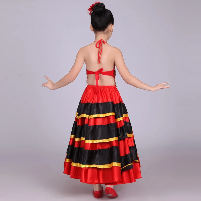 Фламенго испанский юбка для танцев Vestido Flamenca дети Saia фламенко