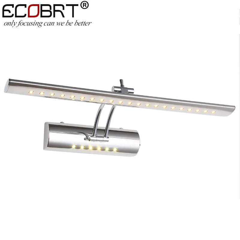 ECOBRT 7W Stainless Steel led Wall Sconces high quality indoor Swing Arm LED lamps for home bathroom light CE & ROHS