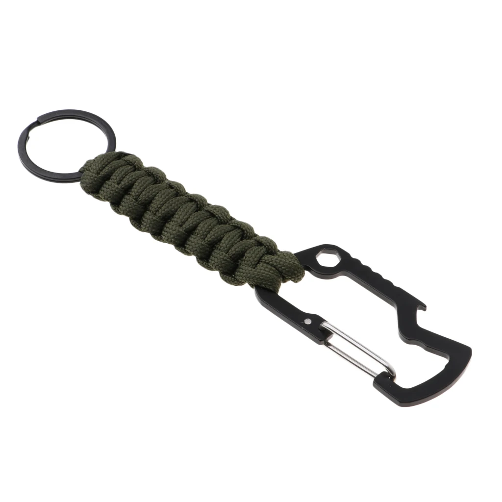  Molle Paracord Keychain Carabiner Hook Braided Lanyard Utility Kit  Molle Key Ring Holder Belt Clip Buckle Carabiner