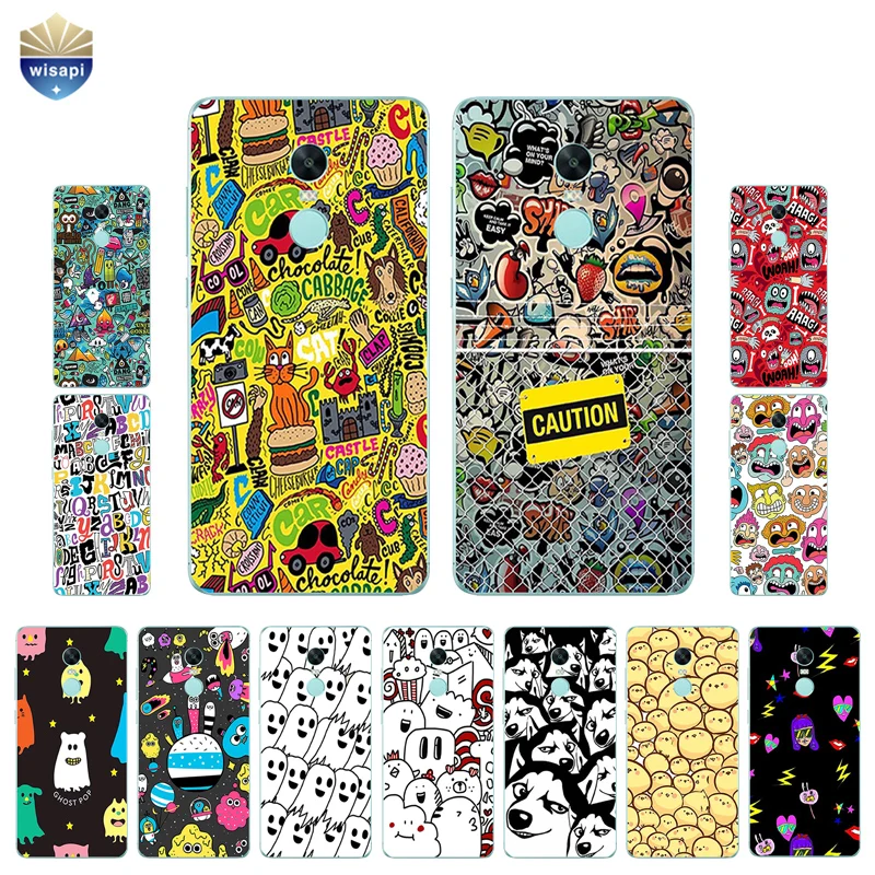 

For Xiaomi Redmi Note 3 / Redmi Note 4X 5A Phone Case For Redmi Note 4 / Pro Shell For Redmi Note2 Design Cute Expresses Painted