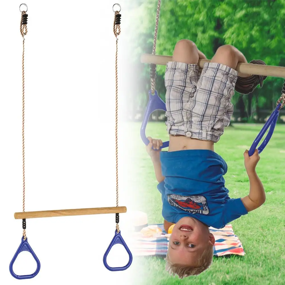 

Gymnastic Rings With Pull-Up Bar - Trapeze Swing Bar Rings -Full Body Strength And Muscular Bodyweight Training Plastic Gym Ring
