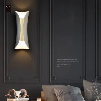 

Black White Iron Metal Wall Light Fixture Modern Nordic Minimalist Sconce Lamp for Home Corridor Hallway Balcony Bedroom Bedside