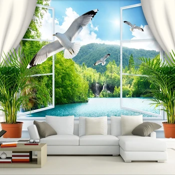 

Custom Mural Wallpaper Roll 3D Natural Landscape Non-woven Living Room Sofa Backdrop Home Decor Photo Wallpaper Papel De Parede