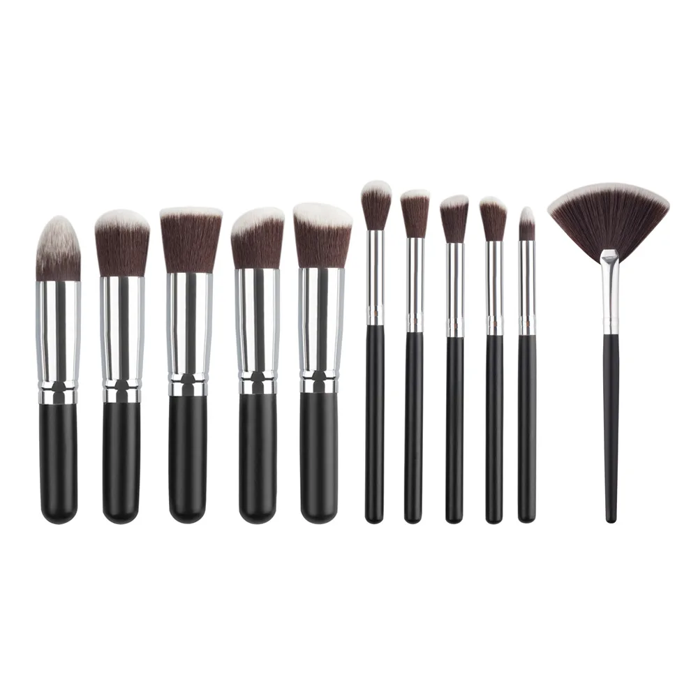 

11 Pcs Silver/Golden Makeup Brush Set pincel Cosmetics Foundation maquillaje Makeup Tool Powder Eyeshadow Cosmetic Setpincel