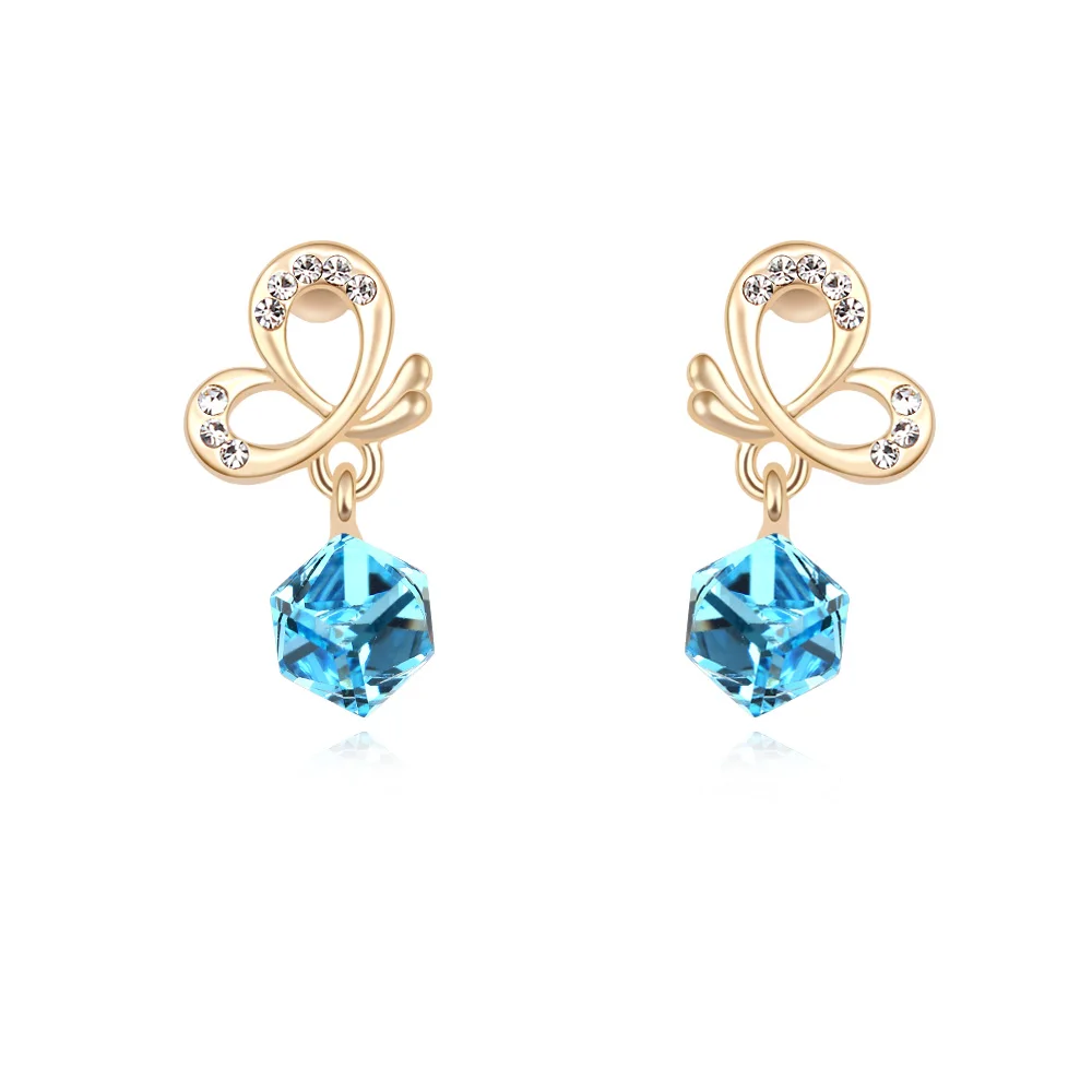 

100% Original Crystals from Swarovski Square Hanging Earrings Women Ladies Piercing Earrings Ethnic Jewelry