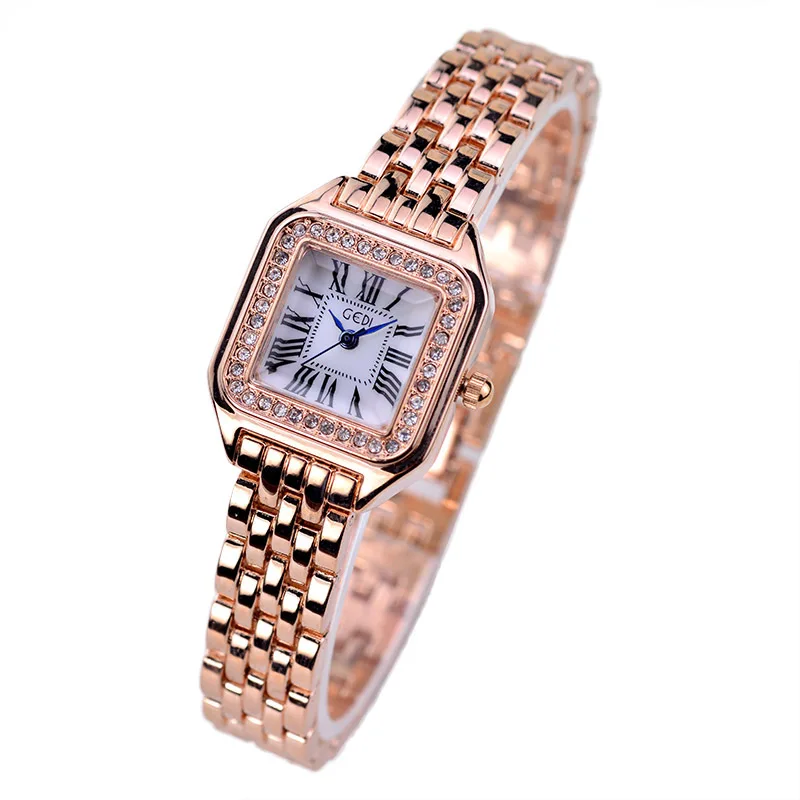 Marca de Luxo Nova Moda Strass Relógios Femininos Aço Inoxidável Pulseira Senhoras Vestido Quartzo Marca Reloj Mujer