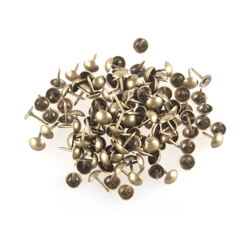 7 x 11mm Bronzy Antique Upholstery Nails Tacks Studs Ancient Style Furniture Fix Pack of 100in