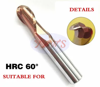

R10*20*20*100 HRC60 Carbide Ball End Mills 2 flute, End Mills coating:NANO Carbide Square Flatted End Mill