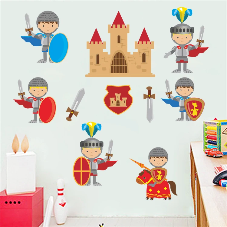 

Knights And Dragon Castle Wall Sticker Decal Decor Vinyl Art Home Bedroom Game Room Poster d988 Free Shipping
