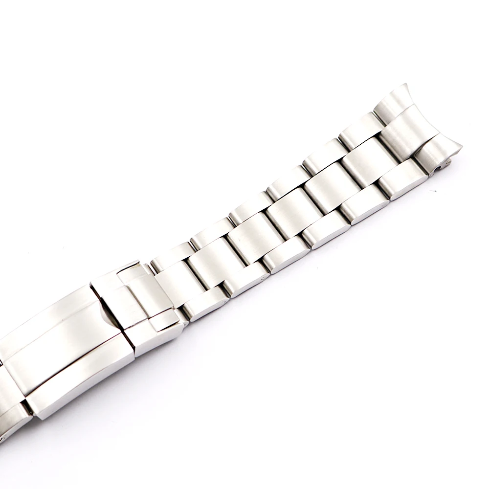 CARLYWET 20 21mm Silver Brushed 316L Solid Stainless Steel Watch Band Belt Strap Bracelets For GMT Submariner