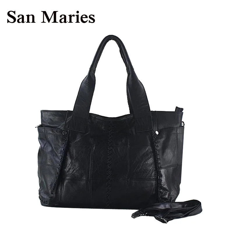 

Sac A main Femme De Marque Black Casual Large Capacity Women Shoulder Bags Cow Leather Female Big Tote Bags for Ladies Handbag