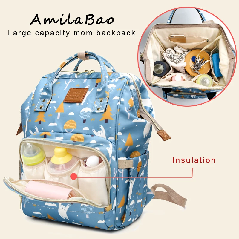 

Bottle Backpack for fashino Mommy women Oxford backpacks Large capacity practical Dad travel Baby bags Upgraded ME858